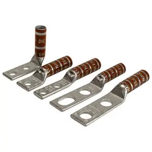 Miroc GL2STRI2381 Compression Lugs Tin-Plated Brown 1 in 3/8 in. Stud 2 AWG