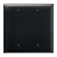 On-Q TP23BK Blank Wall Plate, Two Gang Black Box Mount