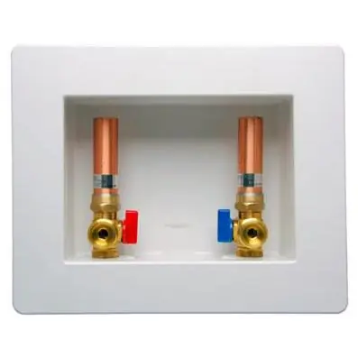 LSP Products OB-217 Specialty Products Switch Hitter Unassembled Washing Machine Outlet Box With Water Hammer Arrester