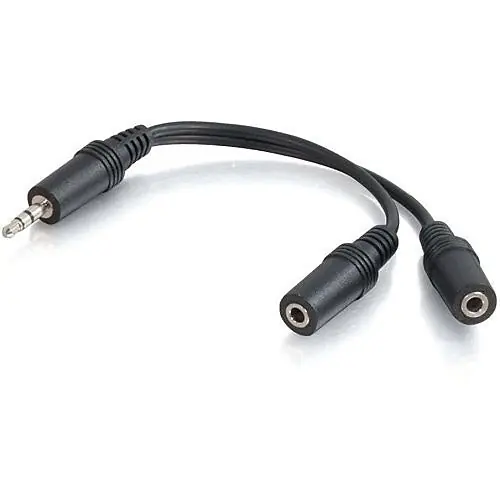 C2G by Legrand CG40426 Value Series One 3.5mm Stereo Male to 3.5mm Stereo Female Y-Cable, 0.5' CG40426