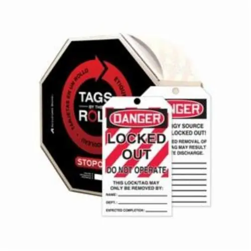 Accuform TAR416 Tags By-The-Roll Danger Tag, 6-1/4 in H x 3 in W, Black/Red on White