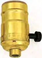 Satco S70-412 Standard 3-Way Socket w/Turn Knob Brite Gilt