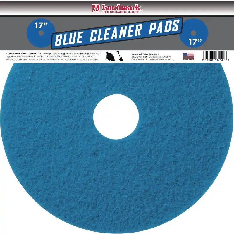 Lundmark TKL17BL Abrasive Blue Polishing Pad 17 In. (5-Pack) TKL17BL