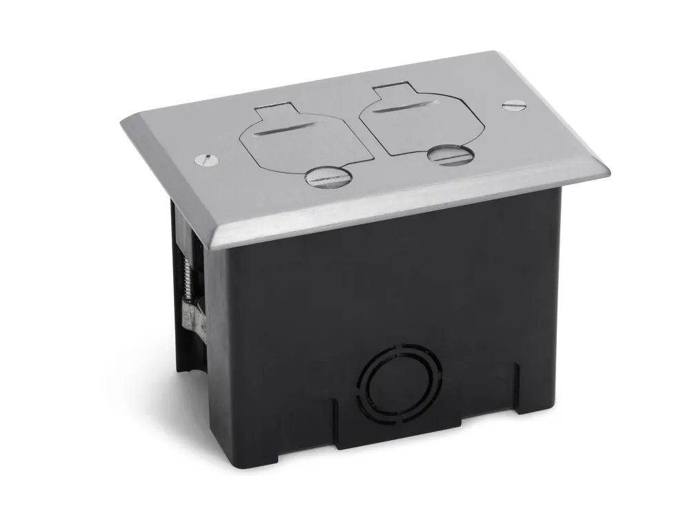 Lew Electric PB1-FPA Floor Box Kit Plastic/Polymer 22.5 cu-in Capacity 1 Gang 2 Outlets