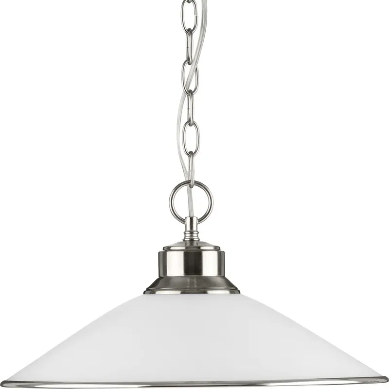 Progress P5013-09 Opal Glass One-Light Pendant Light 120 Volt