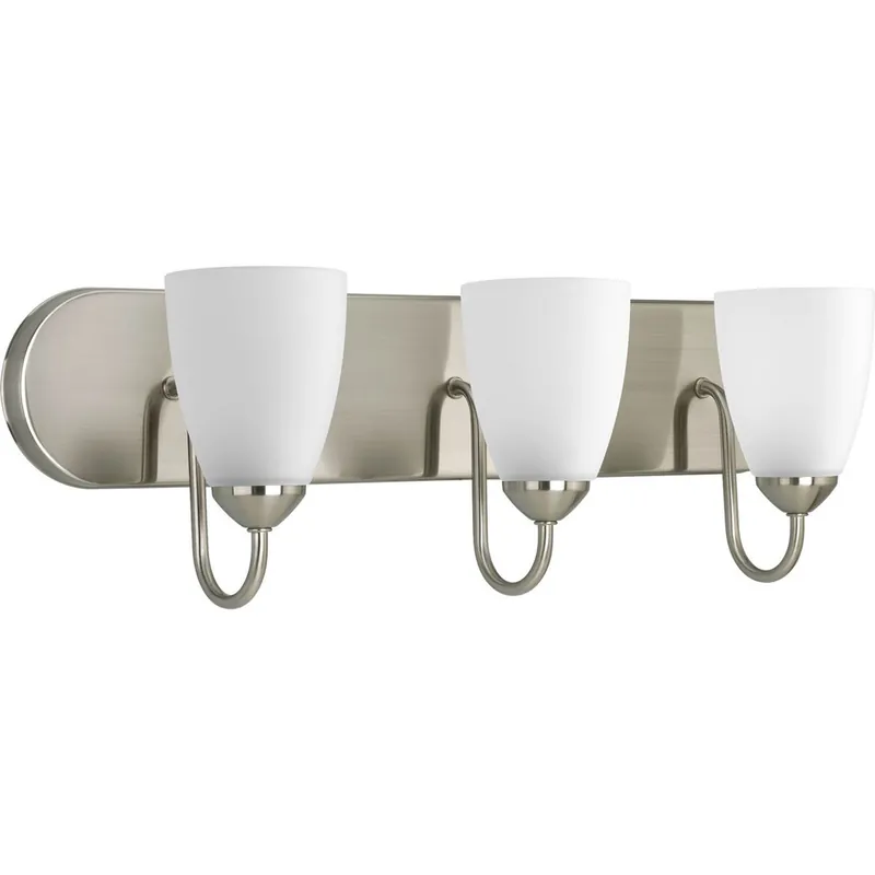 Progress P2708-09 Gather Collection Three-Light Nickel Vanity Light