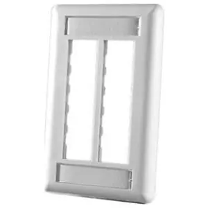 Ortronics OR-40300545-88 TracJack® Plastic Faceplate 6-Port Single Gang Cloud White