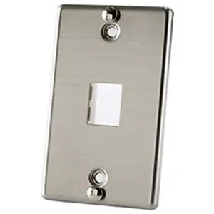 Ortronics OR-403STJ1WP TracJack Wall Phone Plate Stainless Steel Single Gang One Port