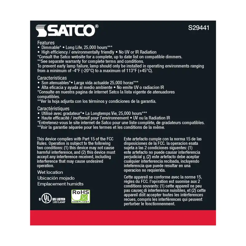 NUVO Lighting S29441 Satco S29441 15 Watt PAR38 LED Bulb 3000K 25 Degree Beam Angle