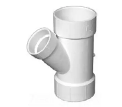 Charlotte Pipe PVC006015600 12 in. Hub x 12 in. Hub x 10 in. Hub PVC DWV 45-Degree Reducing Wye