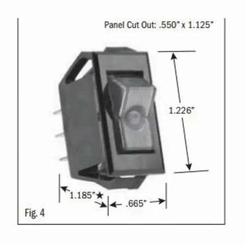 SELECTA SS1225-BG Rocker Switch 15 A 125 VAC SPST Contact 1 Poles
