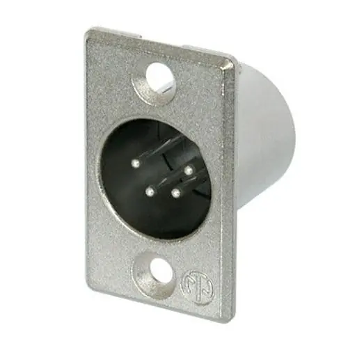 Neutrik NC4MP 4-Pole Male Receptacle Panel Mount Connector Nickel Housing Silver Contacts