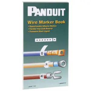 StrongHold PCMB-12 Pre-Printed Wire Marker Book 12 Vinyl Cloth White Black