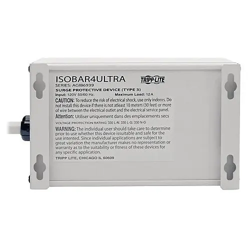 Tripp Lite ISOBAR4ULTRA Isobar 4-Outlet Surge Protector, 6 ft Cord, 3330 Joules