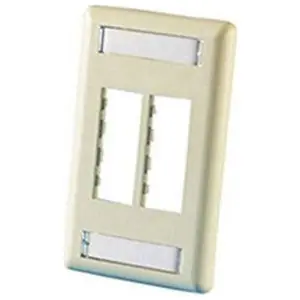 Ortronics OR-40300546-13 TracJack Plastic Faceplate 4-Port Single Gang Electrical Ivory