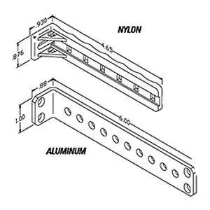 Chatsworth 10559-500 Stand-Off Tie Bracket Aluminum 0.88 H x 1 W x 6 in. L Clear
