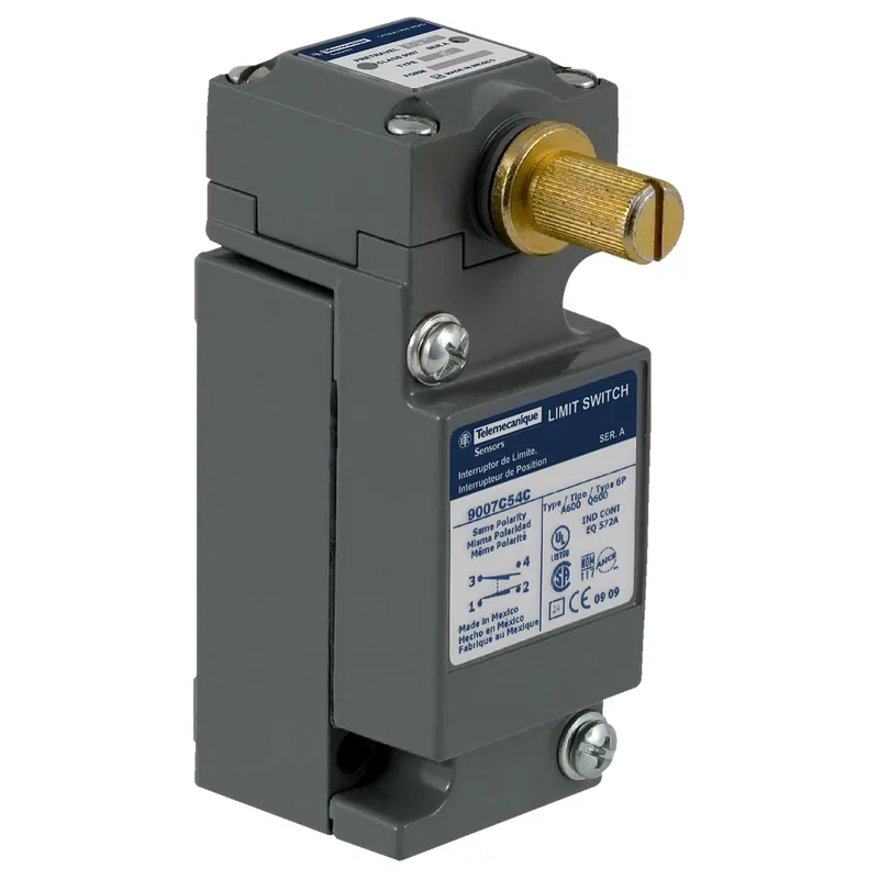 Telemecanique 9007C54C Limit Switch 600 VAC 10 Amp 1NO 1NC Rotary Lever Arm Plug-In