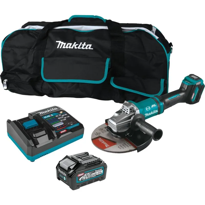 Makita USA GAG10M1 40V max XGT Brushless Cordless 7 / 9 Paddle Switch Angle Grinder Kit, with Electric Brake, AWS Capable (4.0Ah)