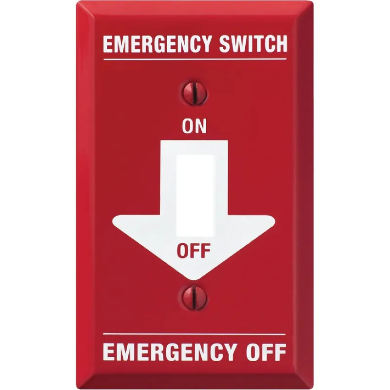 Amerelle C972T PRO 1-Gang Red Stamped Steel Emergency Toggle Switch Wall Plate