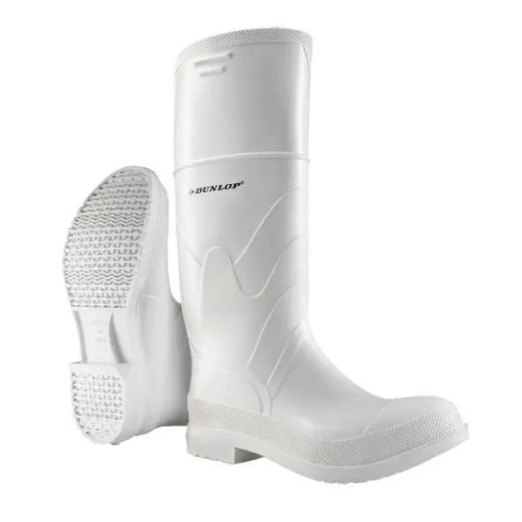 Dunlop 8101112 Protective Footwear SZ 12 White Plain Toe Chemical-Resistant Boot