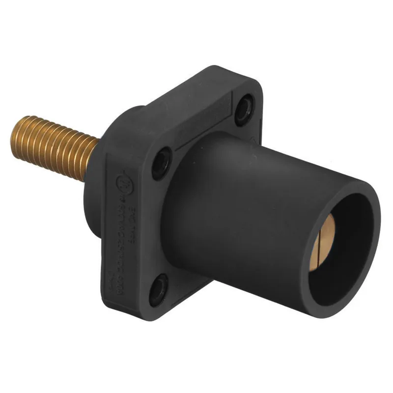 Hubbell Wiring Device - Kellems HBLMRSBK Heavy Duty Products Single Pole Devices 300/400A 600V AC/DC Single Conductor Threaded Stud Black