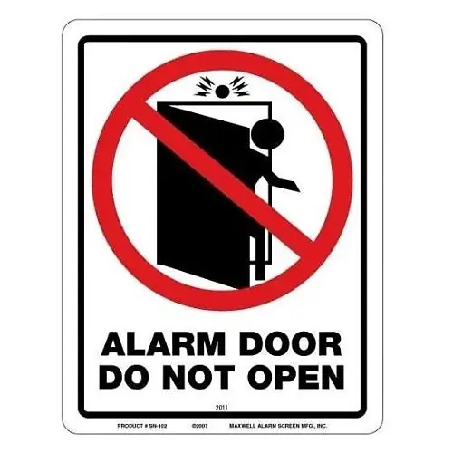 Maxwell SN102 Alarm Door Do Not Open Sign