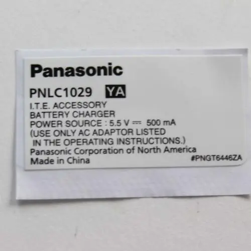 Panasonic PNGT6446Z Name Plate