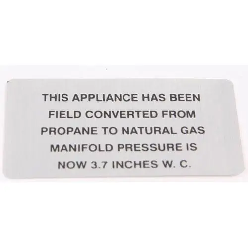Vulcan 00-421727-00003 Propane To NP Plate