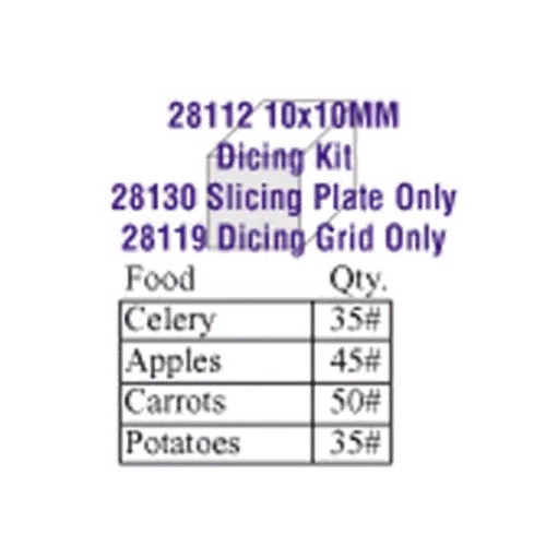 Robot Coupe 28112W Dicing Equip 10X10 CL50