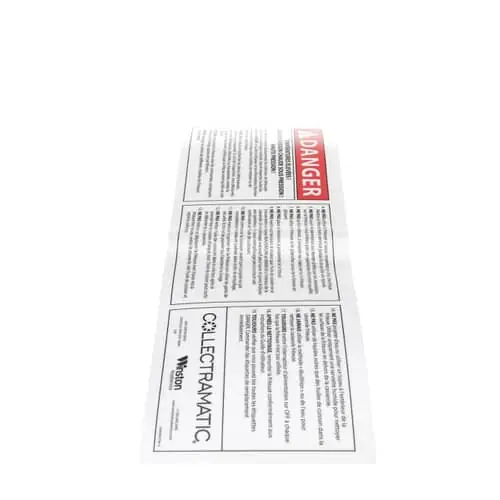 Winston PS1319 Label Danger Backsplash Fr Can