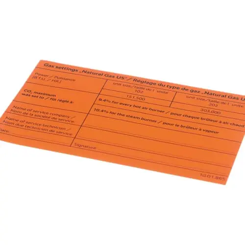 Rational 10.01.865P Sys Stckr Gas T 102G/202g Nat