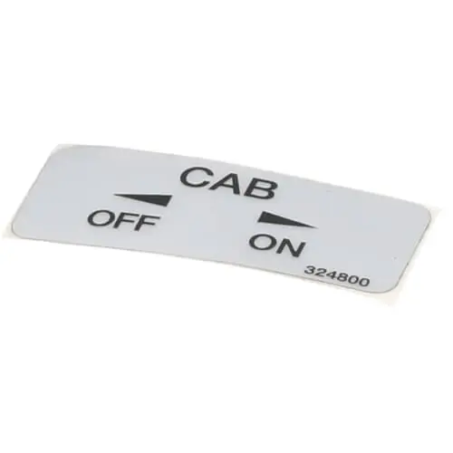 Stoelting 324800 Decal; Cab On-off