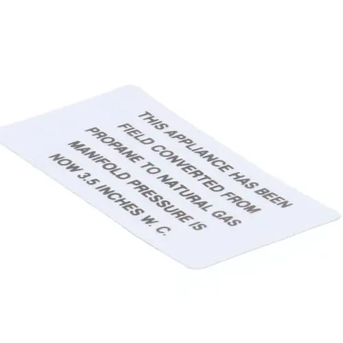 Vulcan 00-421727-00002 Plate Propane To Natural Gas