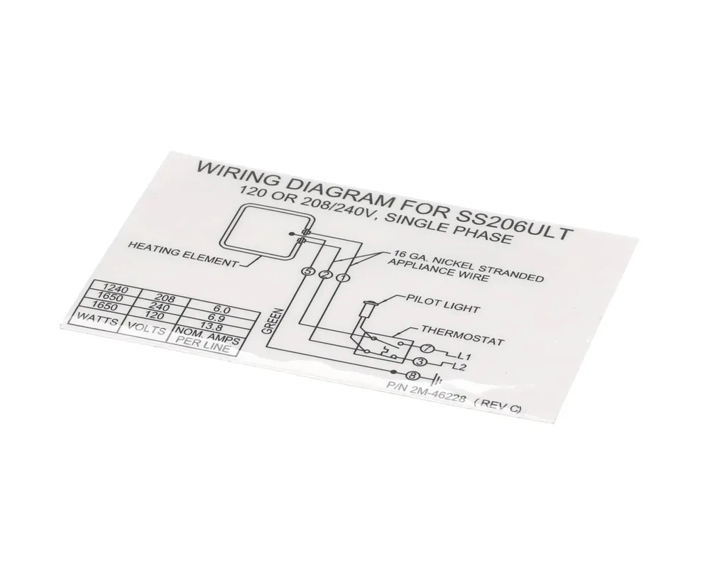 Wells 2M-46228 Dia Wir Ss206ult 120 208/