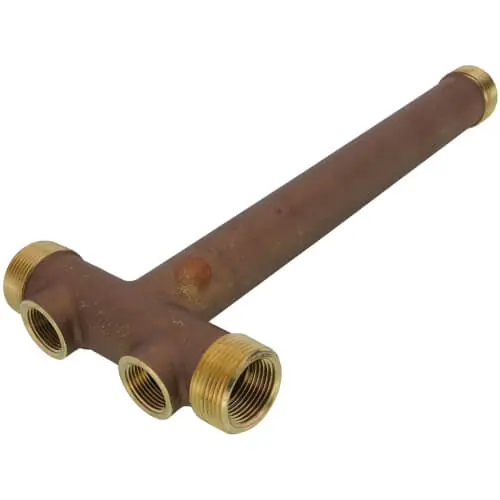Boshart 2-07TK-13-2NL 1-1/4 X 13 Center to End No Lead Brass Solid Tank Tee TTS125-13