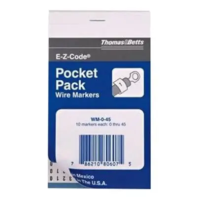 Thomas And Betts WM-0-45 E-Z-Code Standard Wire Marker Book