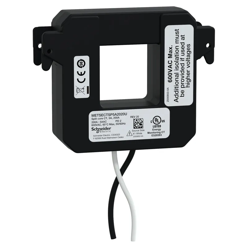 Schneider Electric METSECTSP5A2020U Split Core Current Transformer PowerLogic UL2808 CT 200A 5A Output