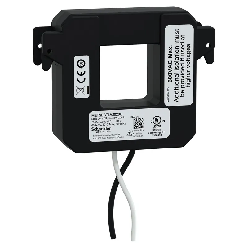 Schneider Electric METSECTLV2020U Split Core Current Transformer 200A 8ft Lead