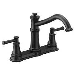 Moen 7250BL Belfield Kd 2h Fixed Spt Bl Matte Black Two-handle Kitchen Faucet