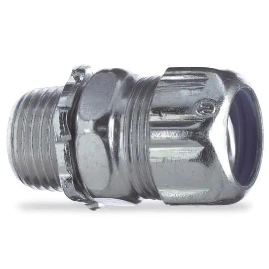 Thomas and Betts 5237 Liquidtight Connector, Straight, 2 Inch, Steel