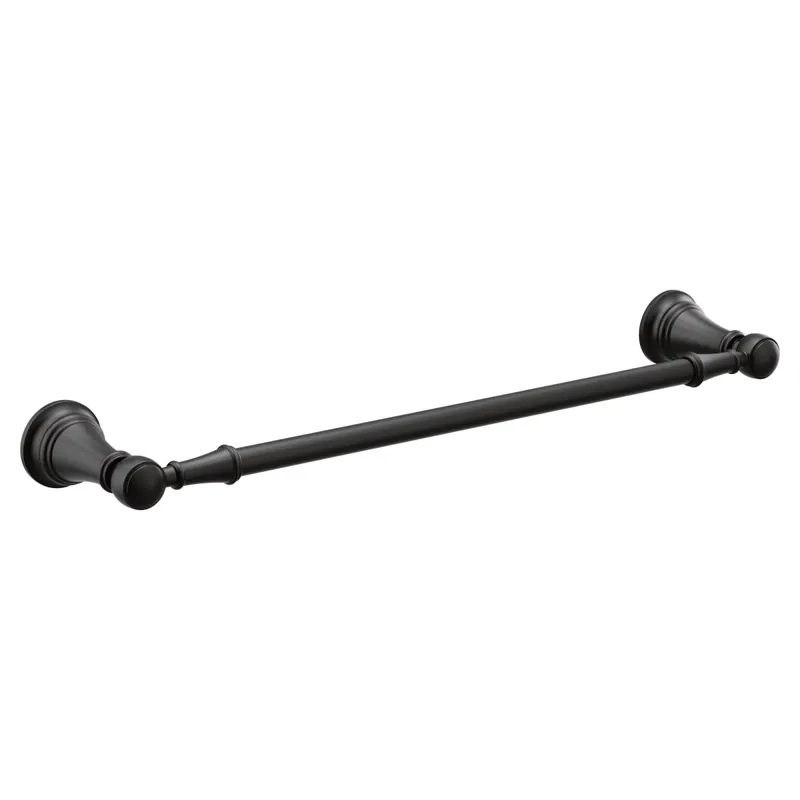Moen YB8418BL Weymouth 18 in. Towel Bar in Matte Black