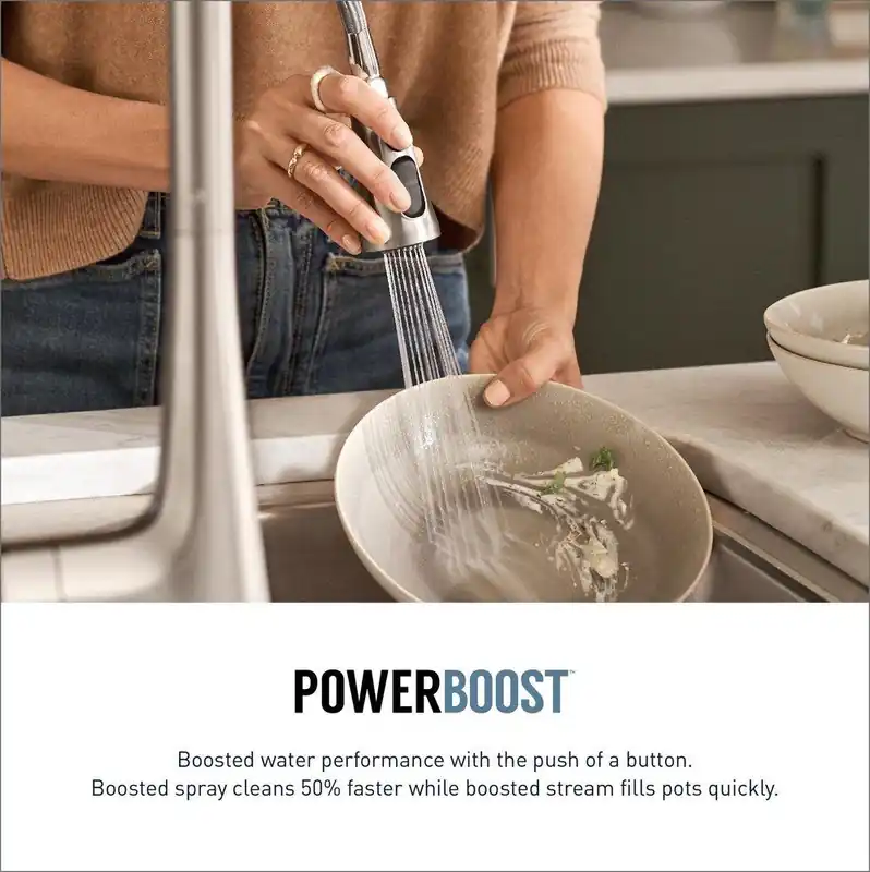 Moen 7565EVBLS Align Single Handle Pull Down Touchless Kitchen Faucet with Voice Activation
