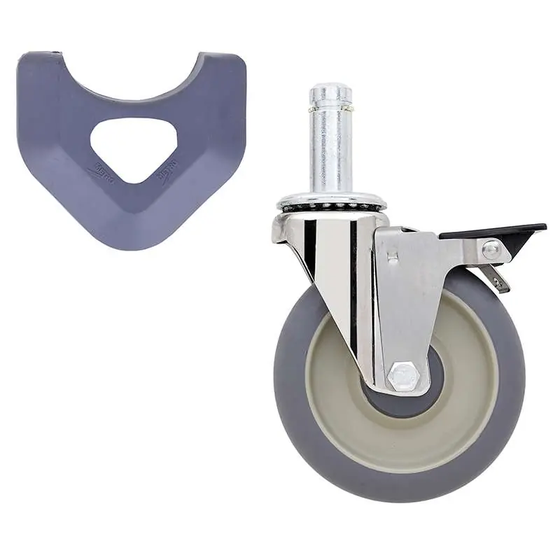 Metro 5MDBXA Braking Stem Caster with Bumper, 5"