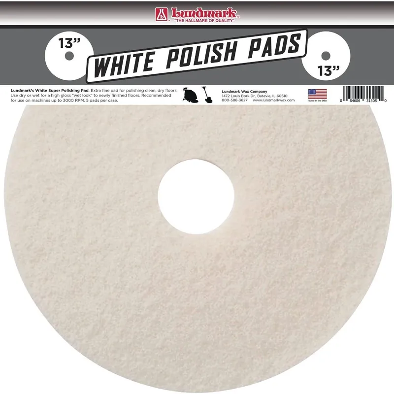 Lundmark TKL13W 13 In. White 175 to 300 RPM Buffing Pad (5-Pack)