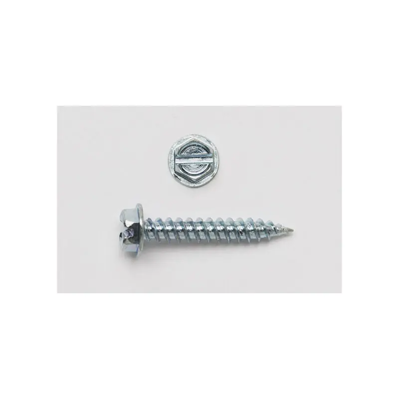 Mainline ML8X1HWHSNPTSZJ 8 X 1 Hex Washer Head Slotted Self-Piercing Tapping Screw Zinc Plated 100/Jar