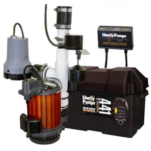 Liberty Pumps PC237-441 1/3 HP Sump Pump Combo 115V & 12V Battery Sump Pump Back-Up System