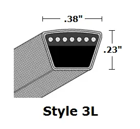 BESTORQ 3L210 FHP V-BELT 0.38 TOP WID X 0.23 THK X 21 OL