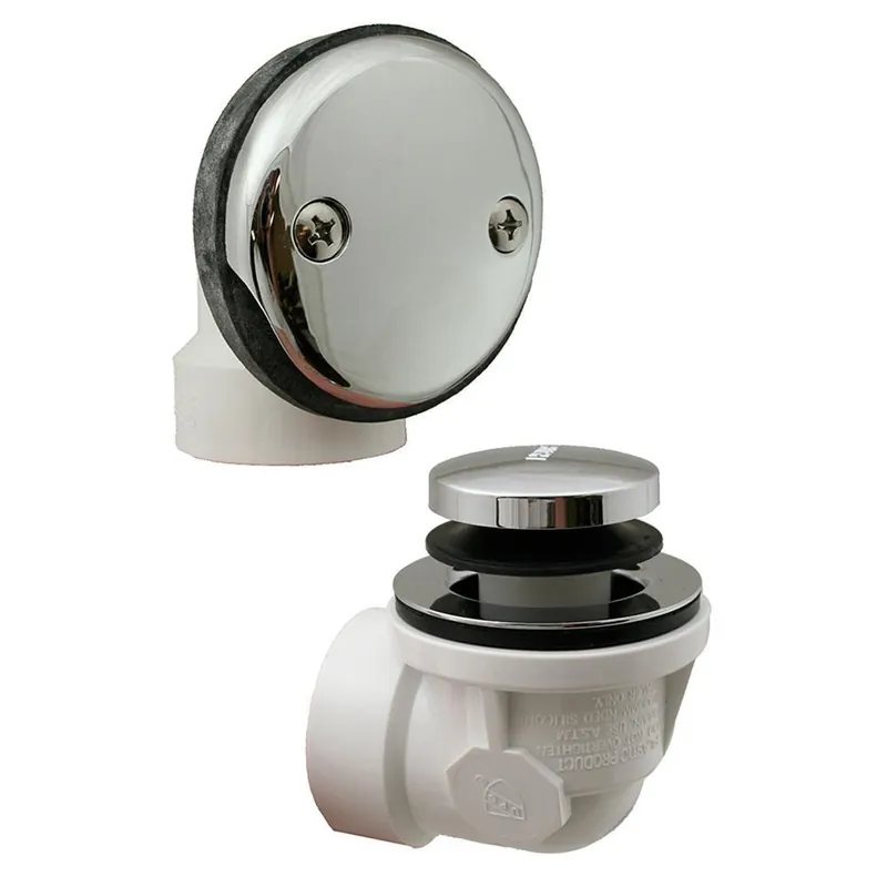 Jones Stephens B07112 Waste and Overflow Half Kit with Drain in Polished Chrome