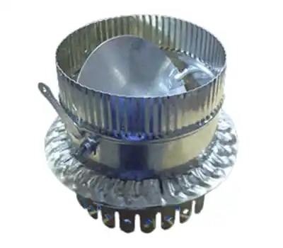 M&M 507DR89 9 in. 30 Gauge Galvanized Steel Round Start Collar with Damper