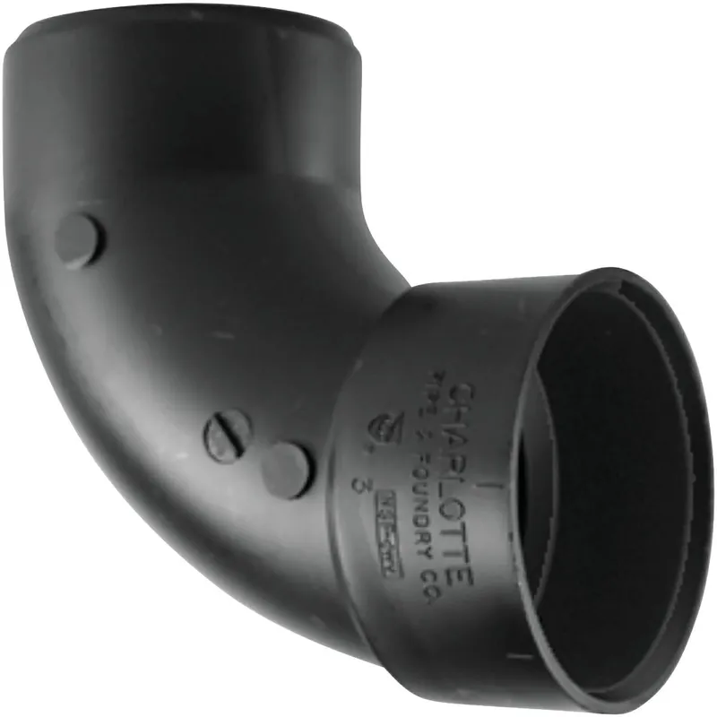 Charlotte Pipe ABS 00302  0600HA Hub x Spigot 90 Deg. Sanitary Street ABS Elbow